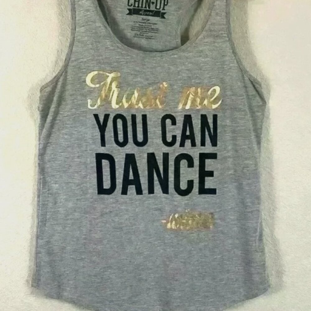 Trust me you can dance -Wine, gray tank top